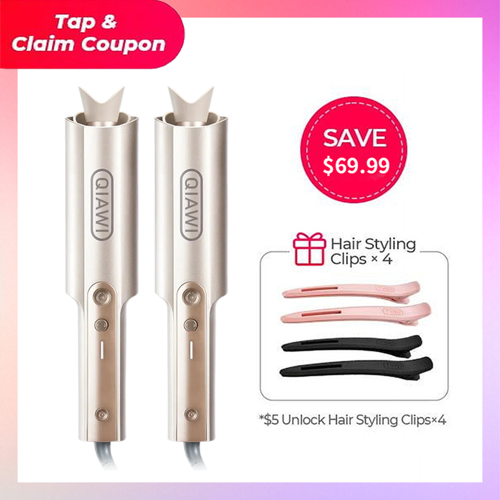 2 COMPACT Hair Waver Crimper & Free 4 Hair Clips - 79.97