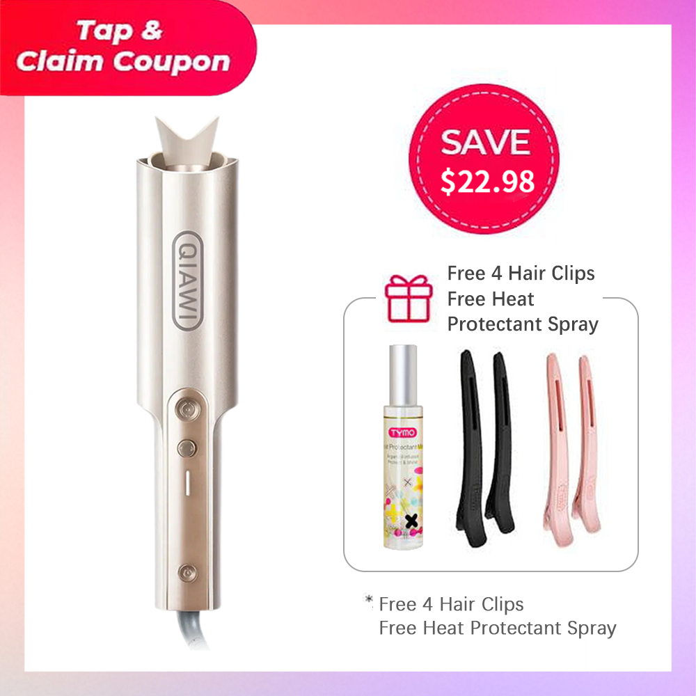 1 COMPACT Hair Waver Crimper & Free 4 Hair Clips & Free Heat Protectant Spray- 59.97